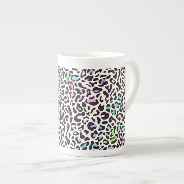 Pastel Leopard Print Prozellantasse (Vorderseite Rechts)