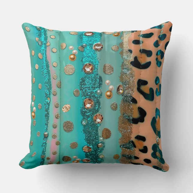 Pastel Leopard Skin Muster Kissen Kissen (Vorderseite)