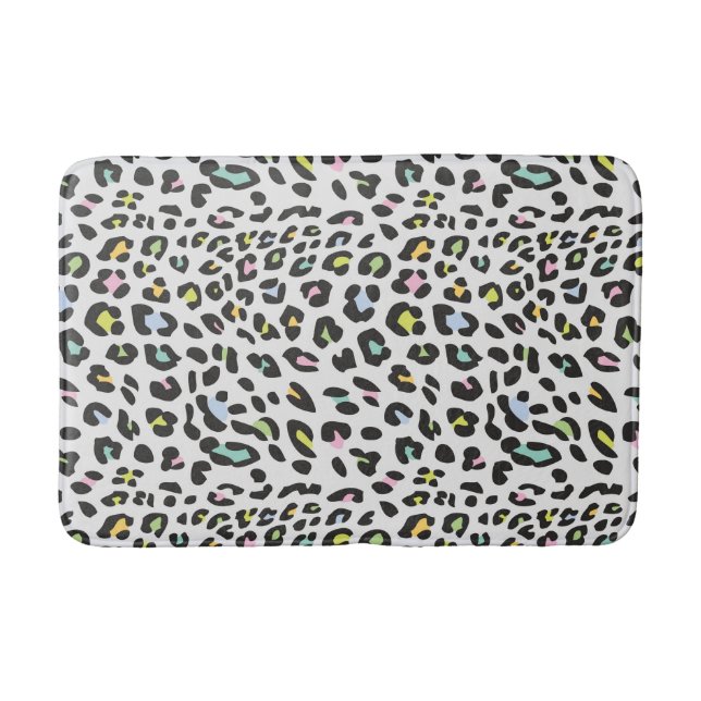 Pastel Leopard Spot Pattern Badematte (Vorderseite)