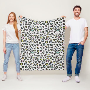 Pastel Leopard Spot Pattern Fleecedecke