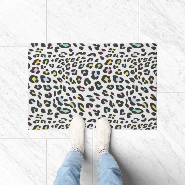 Pastel Leopard Spot Pattern Fußmatte (Indoor)