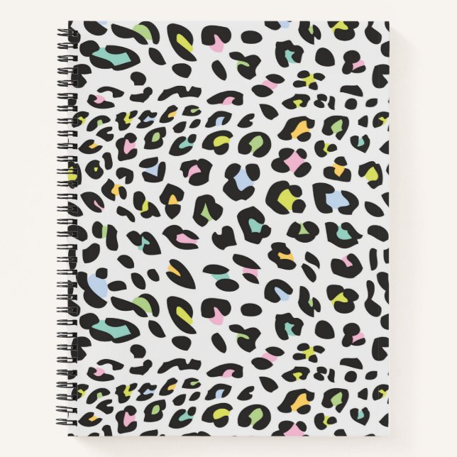 Pastel Leopard Spot Pattern Notizbuch (Vorderseite)