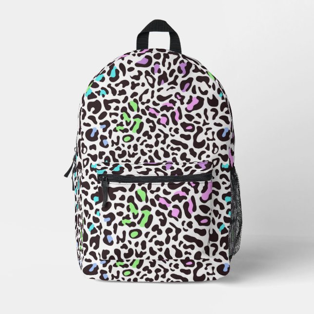 Pastel Leopard Spots Bedruckter Rucksack (Vorderseite)