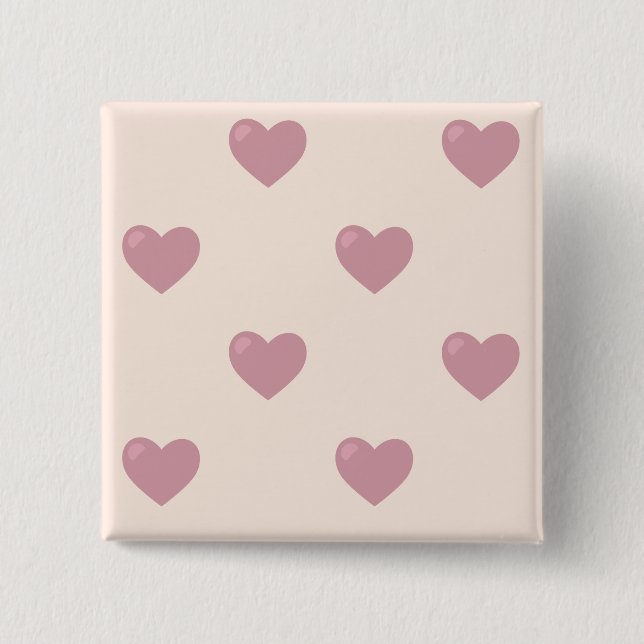 Pastel Liebe Hearts Button (Vorderseite)