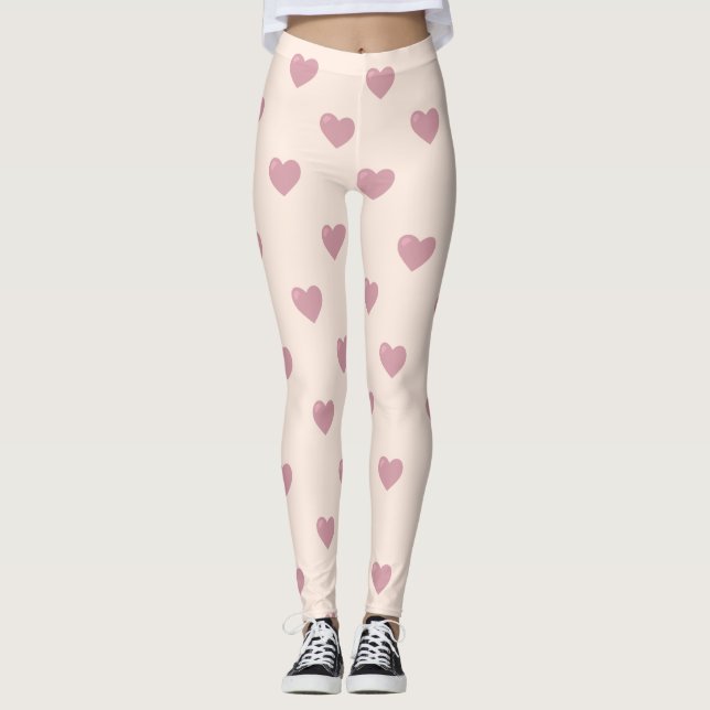 Pastel Liebe Hearts Leggings (Vorderseite)