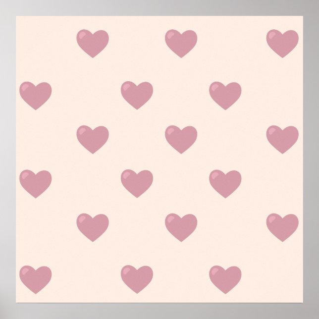 Pastel Liebe Hearts Poster (Vorne)