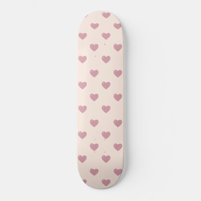 Pastel Liebe Hearts Skateboard (Vorderseite)