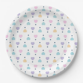 Pastel Liebe Herzmuster Pappteller