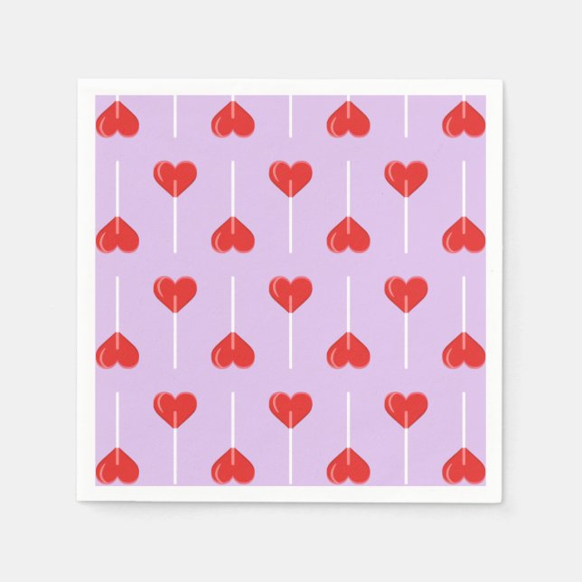 Pastel Liebe Suckers Red Serviette (Vorderseite)