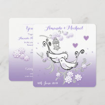 Pastel liebt Vögel personalisierte Hochzeit einlad