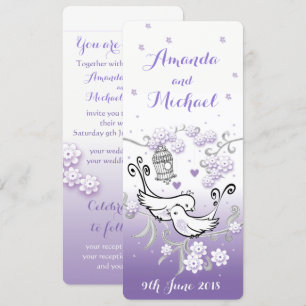 Pastel liebt Vögel personalisierte Hochzeit einlad Einladung