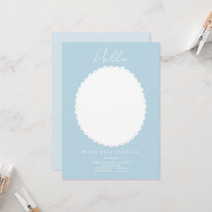 Pastel Light Blue Baby Faire-part de naissance Car