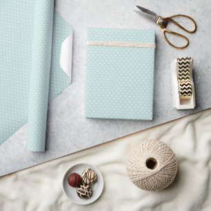 Pastel Light Blue Polka Dot Niedlich Baby Boy Girl Geschenkpapier