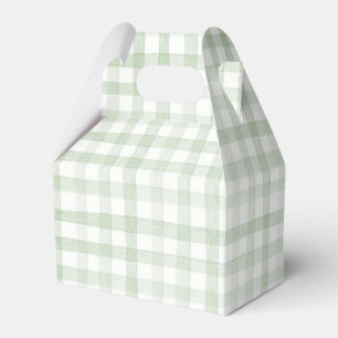 Pastel Light Green Gingham Plaid Geschenkschachtel