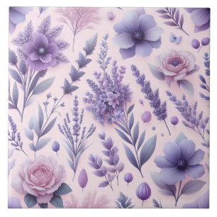 Pastel Lila ästhetische Lavender Blume Fliese