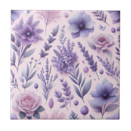 Pastel Lila ästhetische Lavender Blume Fliese