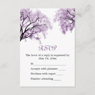 Pastel-Lila Bäume - RSVP-Karte RSVP Karte