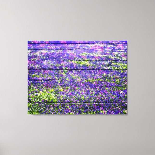 Pastel Lila Blume auf Holz Leinwanddruck (Vorderseite)