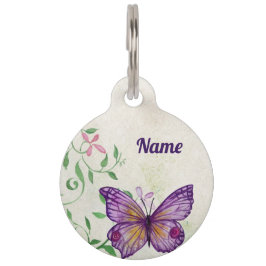 Pastel Lila Butterfly Haustiermarke