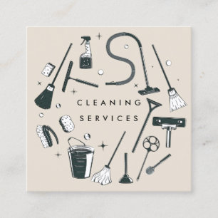 Pastel Lila Cleaning Services Square Quadratische Visitenkarte