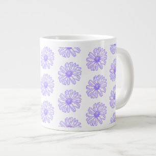 Pastel Lila Daisy Blume Print, Hippie Floral Jumbo-Tasse