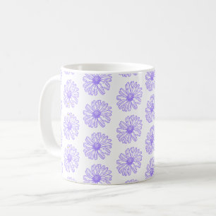 Pastel Lila Daisy Blume Print, Hippie Floral Kaffeetasse