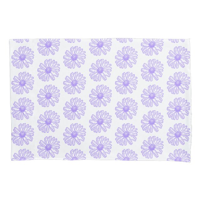 Pastel Lila Daisy Blume Print, Hippie Floral Kissenbezug (Vorderseite)