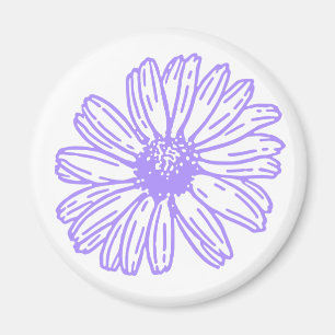 Pastel Lila Daisy Blume Print, Hippie Floral Magnet
