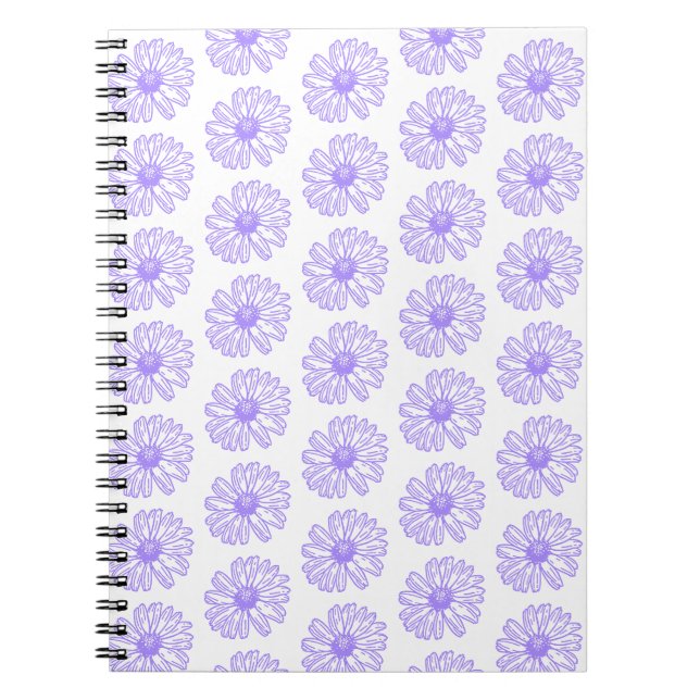 Pastel Lila Daisy Blume Print, Hippie Floral Notizblock (Vorderseite)