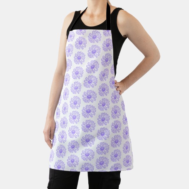 Pastel Lila Daisy Blume Print, Hippie Floral Schürze (InSitu)