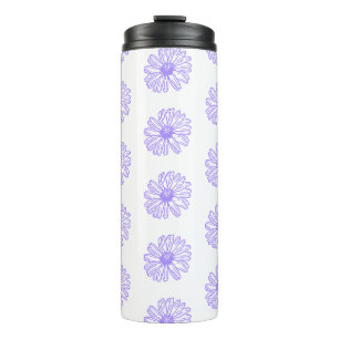 Pastel Lila Daisy Blume Print, Hippie Floral Thermosbecher