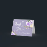 Pastel Lila Floral Bat Mitzvah Danke<br><div class="desc">Pastel Lila Floral White Script Bat Mitzvah Dankeschön Karte</div>