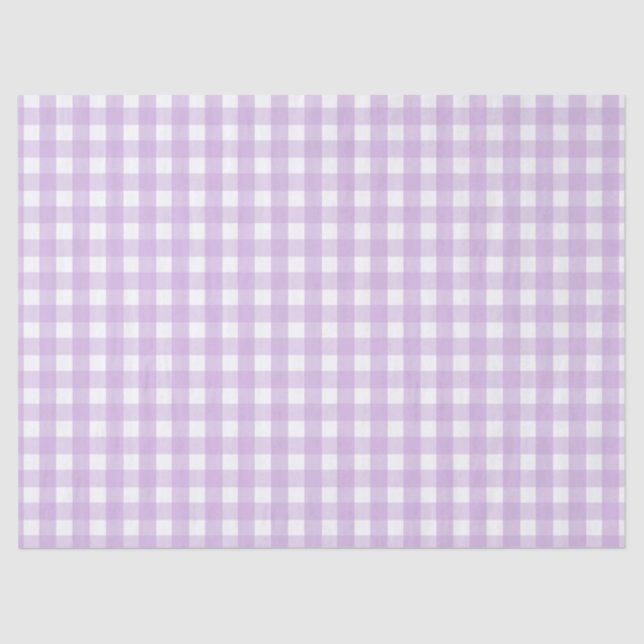 Pastel Lila Gingham Pattern Seidenpapier (Vorderseite)