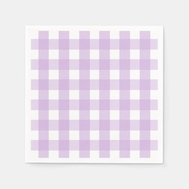Pastel Lila Gingham Pattern Serviette (Vorderseite)