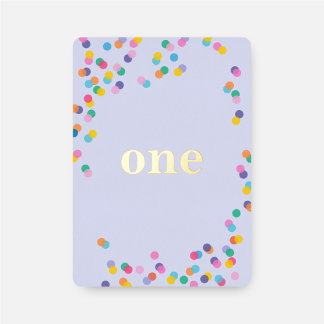 Pastel Lila Girl First Birthday Confetti Gold Folieneinladung