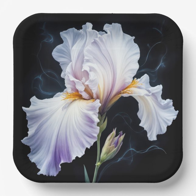 Pastel Lila Iris Blossom Pappteller (Vorderseite)