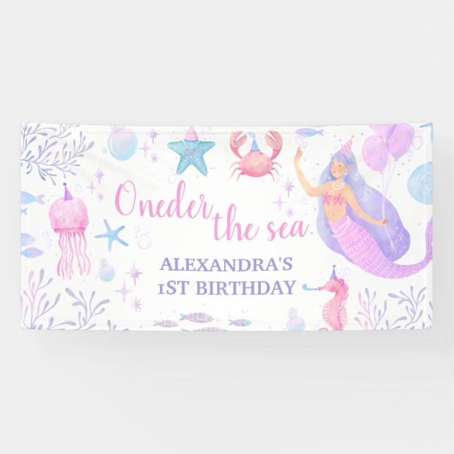 Pastel Lila Mermaid Oneder Sea Girl 1. Banner (Horizontal)