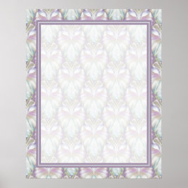 Pastel Lila Oracle Owl Pattern Poster