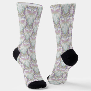 Pastel Lila Oracle Owl Pattern Socken