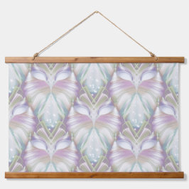 Pastel Lila Oracle Owl Pattern Wandteppich Mit Holzrahmen