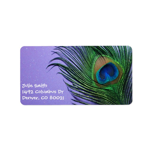 Pastel Lila Peacock Feather Still LIfe Adressaufkleber (Vorne)