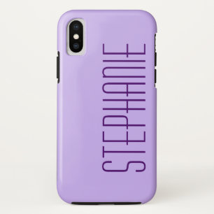 Pastel Lila, Personalisierter Name, Sturdy iPhone X Hülle