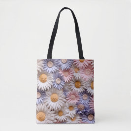 PASTEL LILA PINK PEACH WEISSE BLUME TASCHE