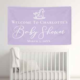 Pastel Lila Rocking Horse Kinderdusche nach Maß Banner