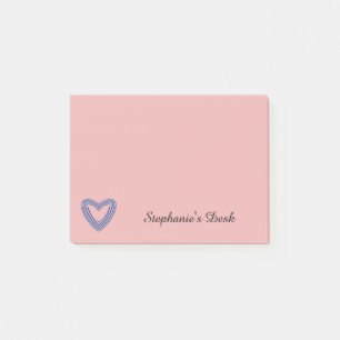 Pastel Lila und blau mit schwarzem Herzen Post-it Klebezettel