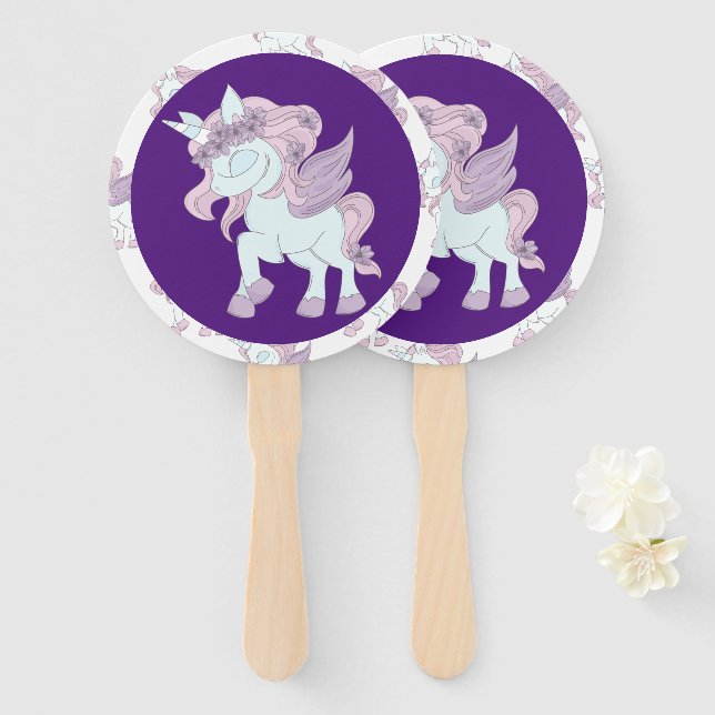 Pastel Lila und Weiß Fächer (Vorne und Hinten)