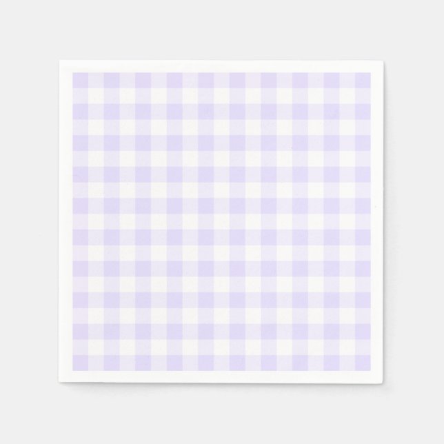 Pastel Lila und White Gingham Serviette (Vorderseite)