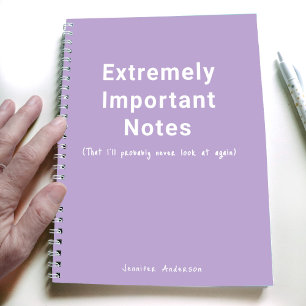 Pastel Lila wichtige Hinweise Einfache Texte Notizbuch