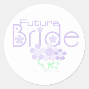 Pastel Lilac Blume Future Bride Runder Aufkleber