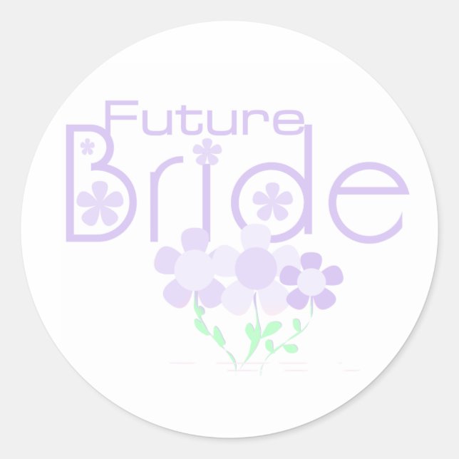 Pastel Lilac Blume Future Bride Runder Aufkleber (Vorderseite)